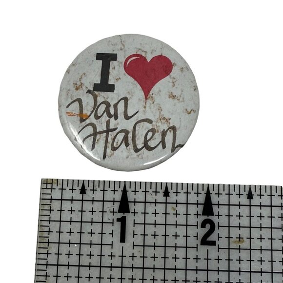I Love Van Halen Vintage Button Badge Pin Pinback - Picture 2 of 3